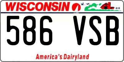 WI license plate 586VSB