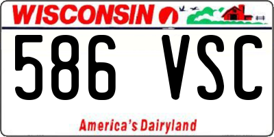 WI license plate 586VSC