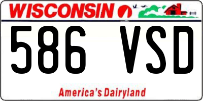 WI license plate 586VSD