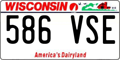 WI license plate 586VSE