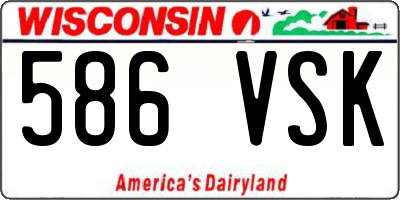 WI license plate 586VSK