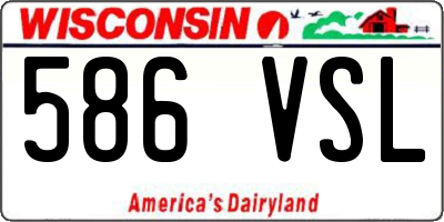 WI license plate 586VSL