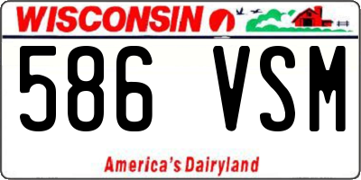 WI license plate 586VSM