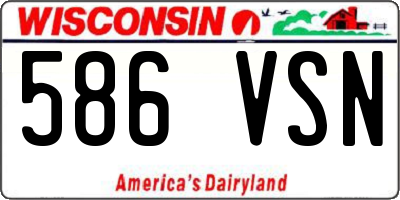 WI license plate 586VSN