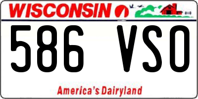 WI license plate 586VSO