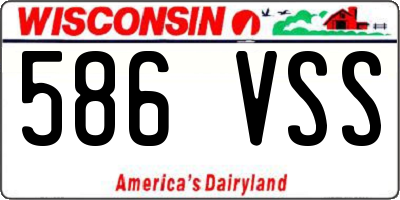 WI license plate 586VSS