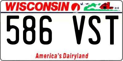 WI license plate 586VST