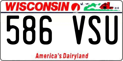 WI license plate 586VSU