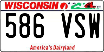 WI license plate 586VSW