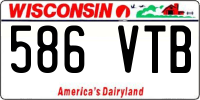 WI license plate 586VTB