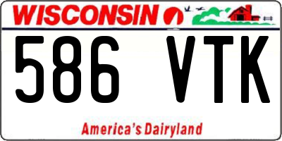 WI license plate 586VTK