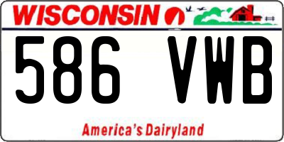 WI license plate 586VWB