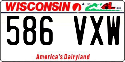 WI license plate 586VXW