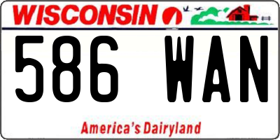 WI license plate 586WAN