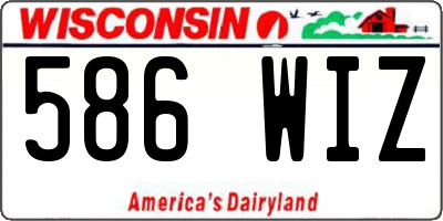 WI license plate 586WIZ