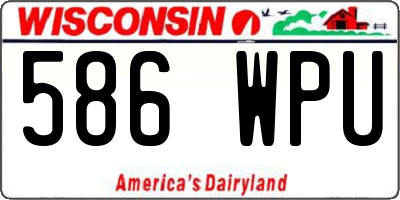 WI license plate 586WPU
