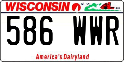 WI license plate 586WWR