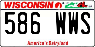 WI license plate 586WWS