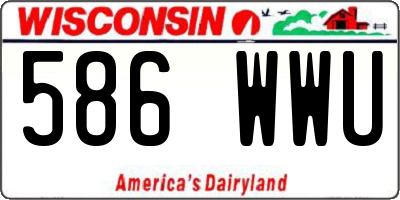 WI license plate 586WWU