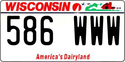 WI license plate 586WWW