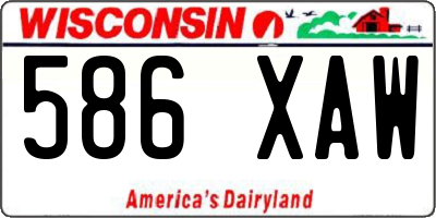 WI license plate 586XAW