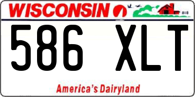 WI license plate 586XLT