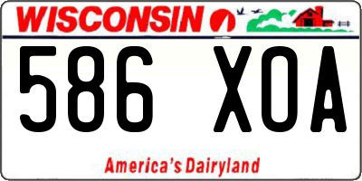 WI license plate 586XOA