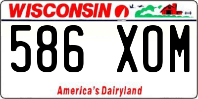 WI license plate 586XOM
