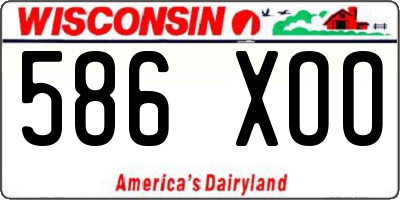 WI license plate 586XOO