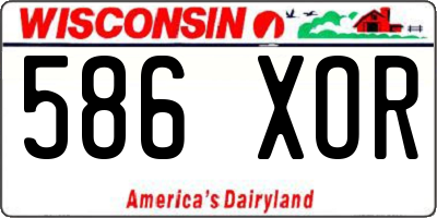WI license plate 586XOR