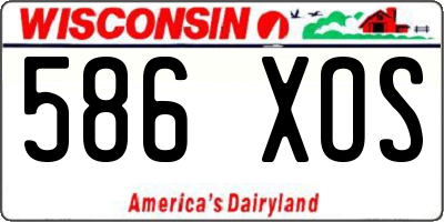 WI license plate 586XOS