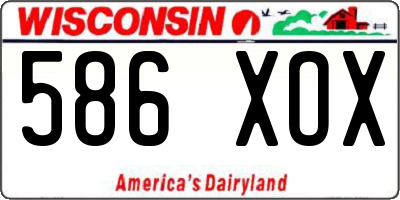 WI license plate 586XOX