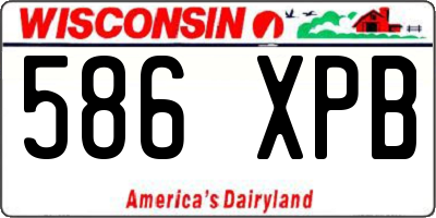 WI license plate 586XPB