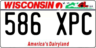 WI license plate 586XPC