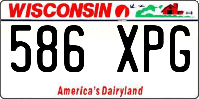 WI license plate 586XPG