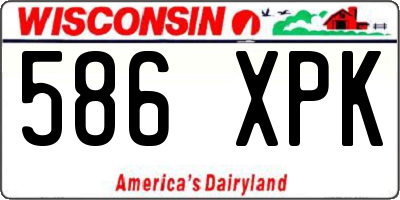 WI license plate 586XPK