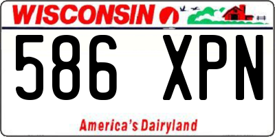 WI license plate 586XPN