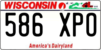 WI license plate 586XPO