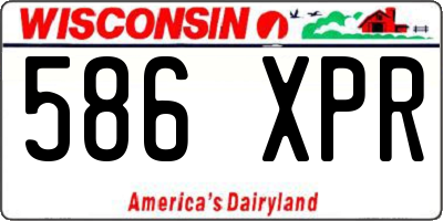 WI license plate 586XPR