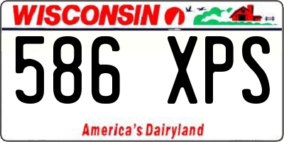 WI license plate 586XPS