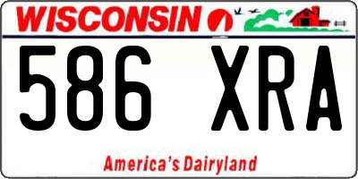 WI license plate 586XRA