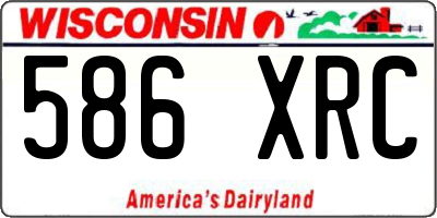 WI license plate 586XRC