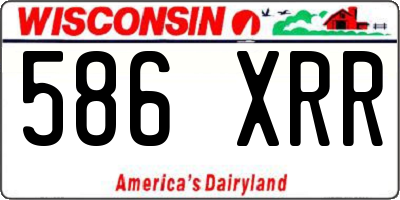 WI license plate 586XRR