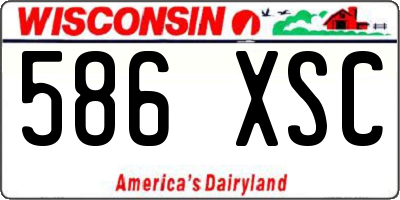 WI license plate 586XSC