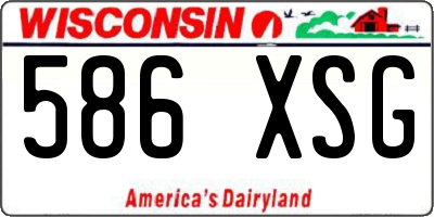 WI license plate 586XSG