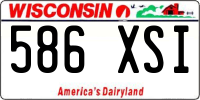 WI license plate 586XSI