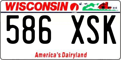 WI license plate 586XSK