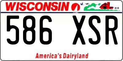 WI license plate 586XSR