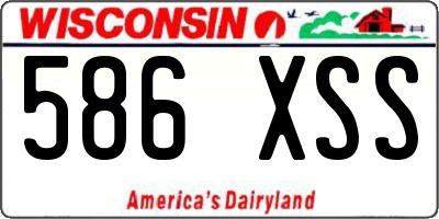 WI license plate 586XSS