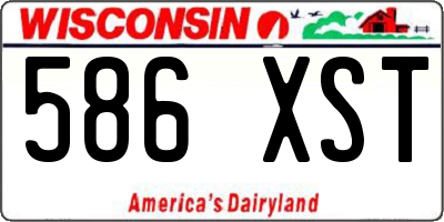 WI license plate 586XST